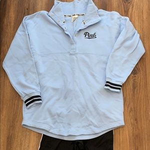 Pink leggings and sweatshirt outfit